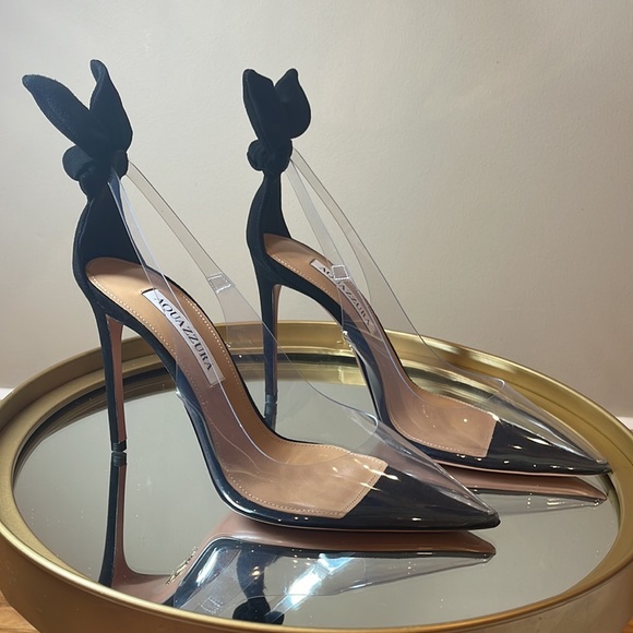 Aquazzura Tie Bow Plexi 105 pumps - Picture 12 of 17